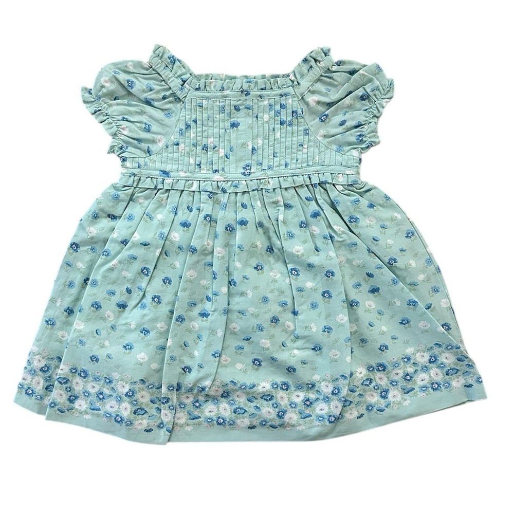 Janie and Jack Floral Short Ruffle Sleeve Dress Girls Size 12-18 Months NWT